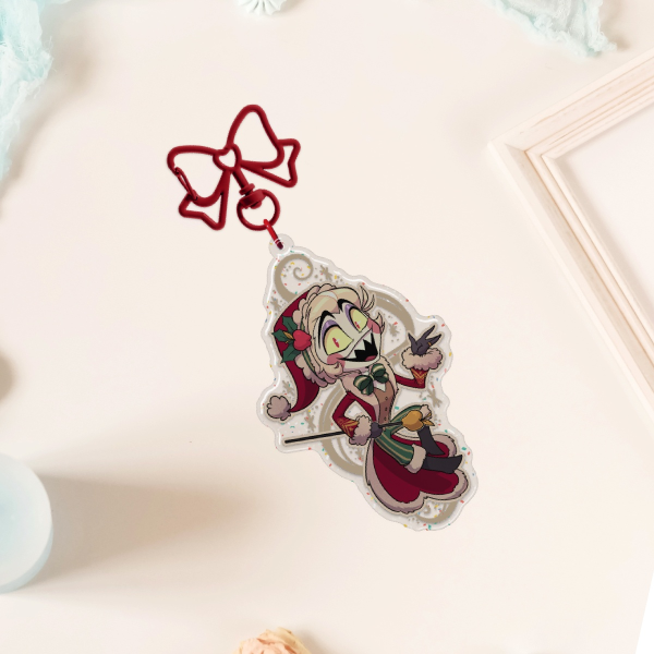 Xmas Lucifer Epoxy Glitter Acrylic Keychains