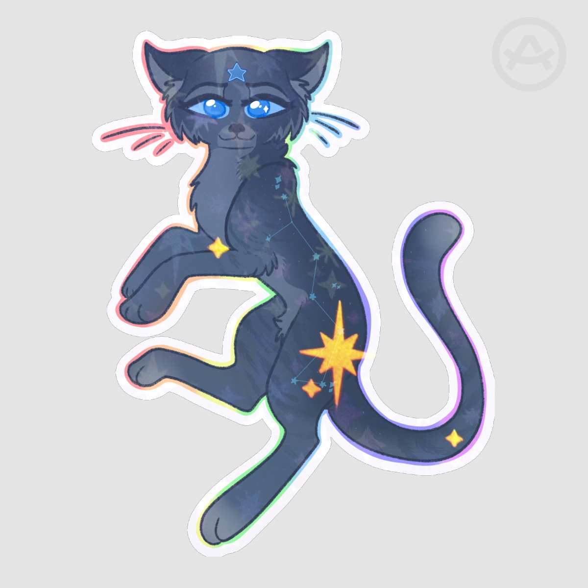 WC Blue Cat Sticker