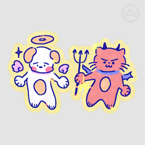 Angel + Devil Sticker