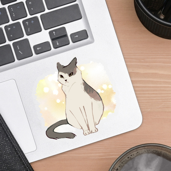 Angry Cat Clear Die Cut Sticker