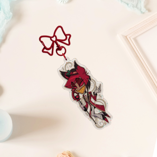 Xmas Alastor Epoxy Glitter Acrylic Keychains