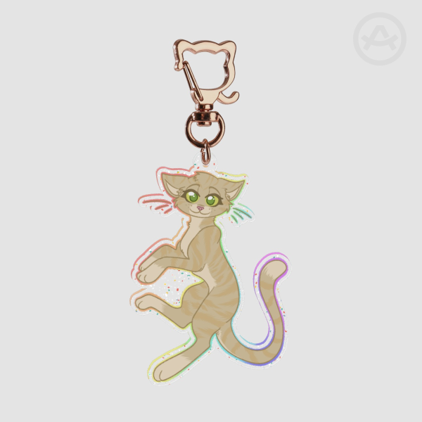 WC: Sand Cat Glitter Acrylic Keychain