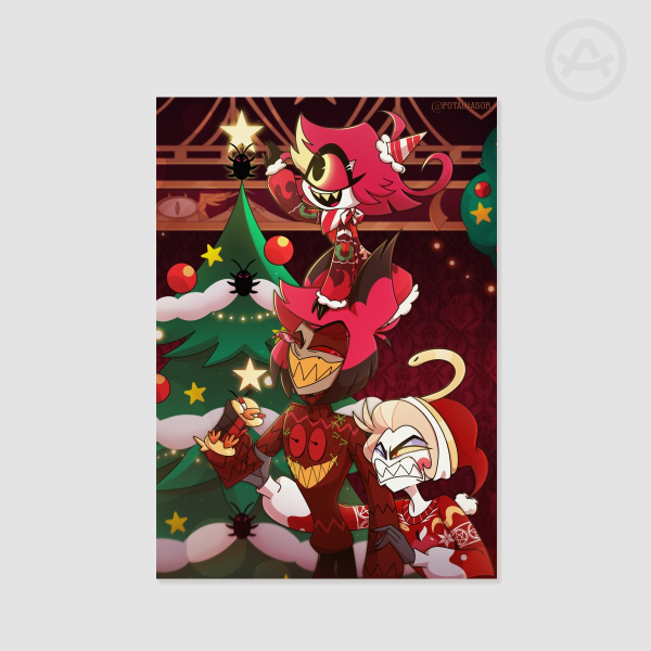Alastor, Lucifer and Nifty Sinsmas | Hazbin Hotel poster