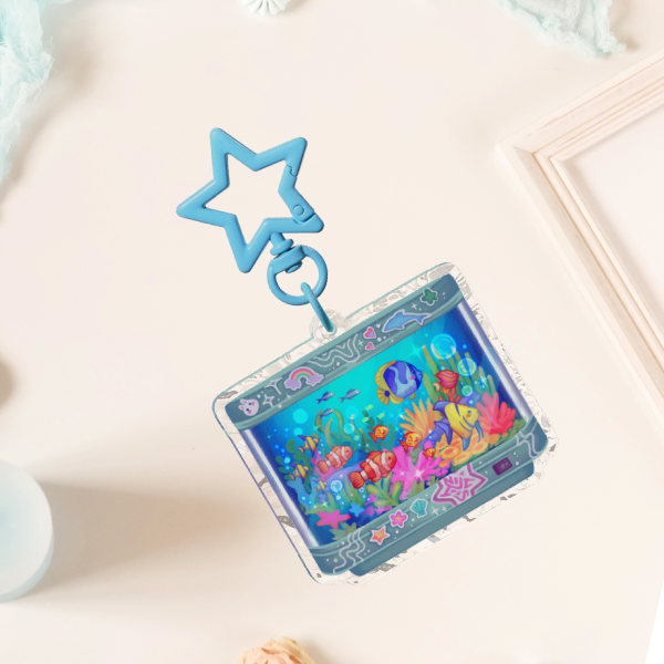 Fish Lamp Ripple Keychain