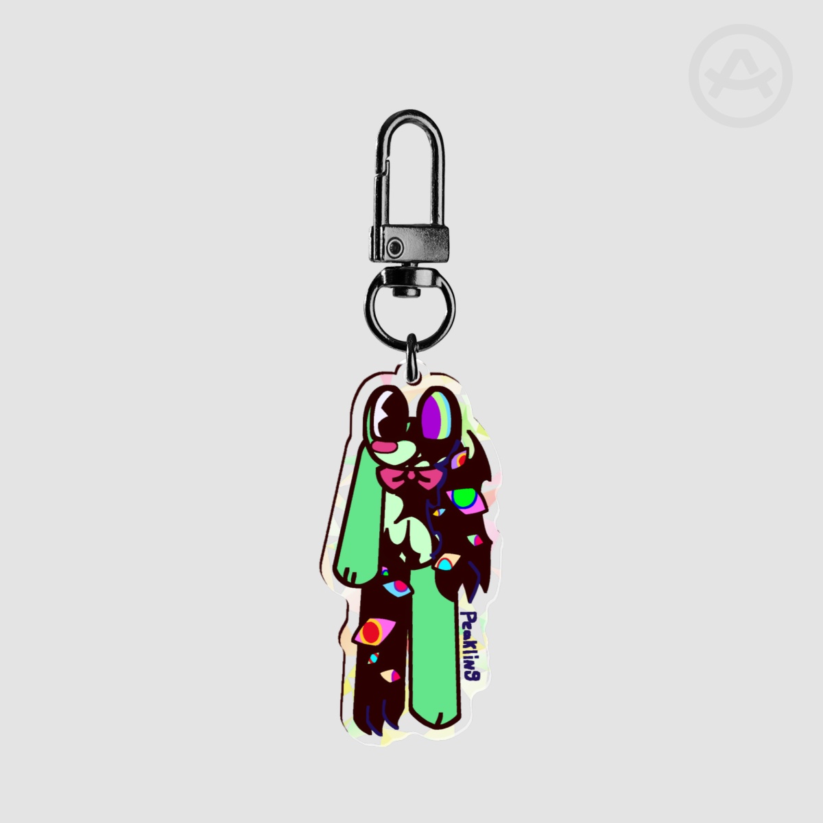 Half abstracted Ribbit keychain