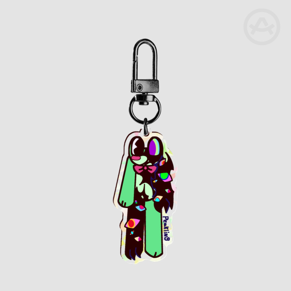 Half abstracted Ribbit keychain