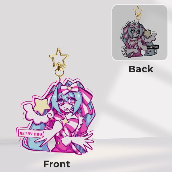 Retry Now! Double-Sided Keychain/Charm