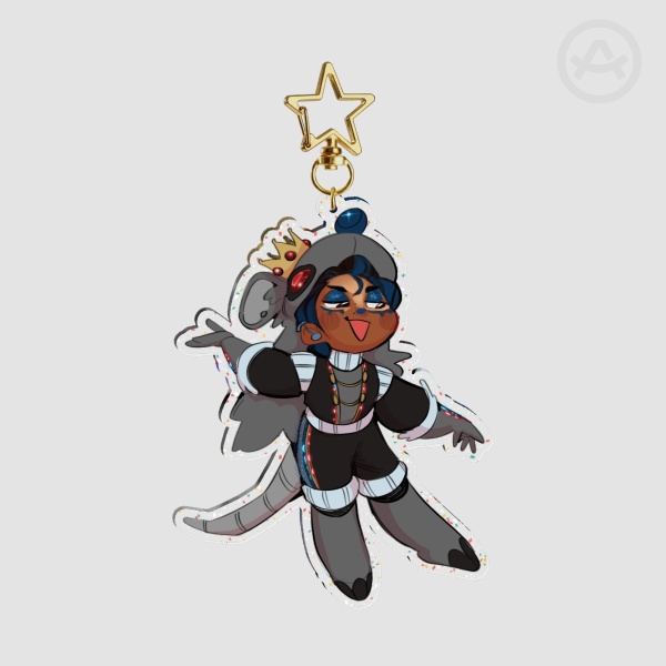 Mouse King Fern Glitter Acrylic Keychain