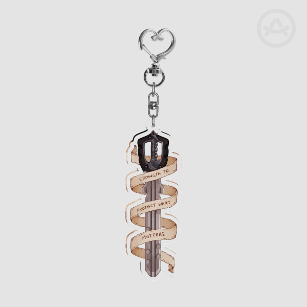 KH Riku Keyblade Quote Keychain