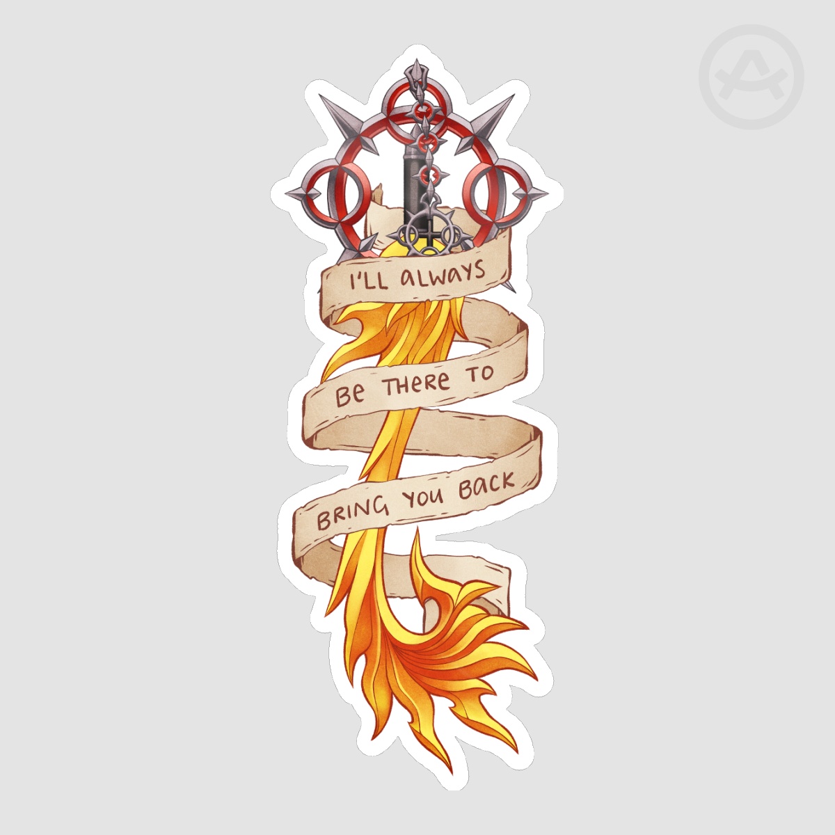KH: 358/2 Days Axel Keyblade Quote Sticker