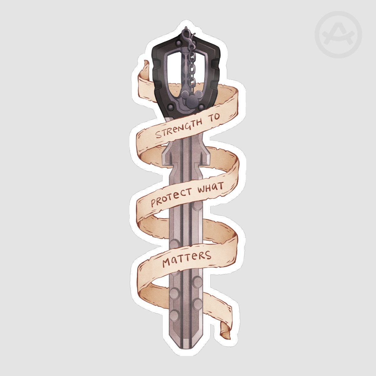 KH Riku Keyblade Quote Sticker