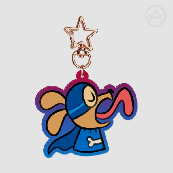 Dogman Blue Acrylic Keychain