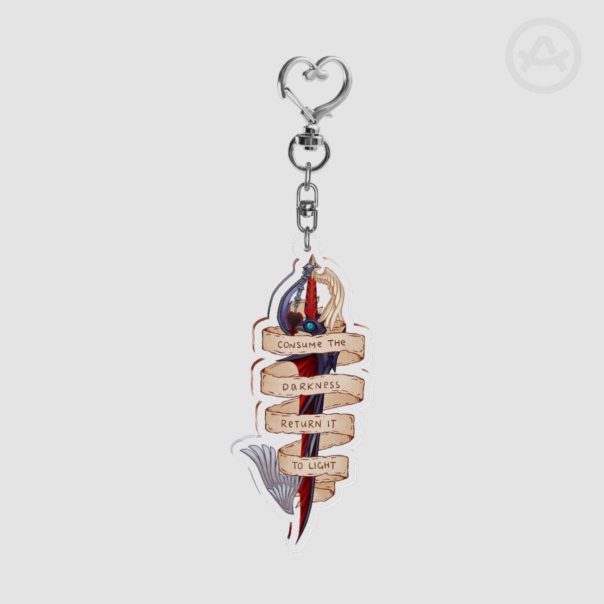 KH Riku Way to Dawn Keyblade Quote Keychain