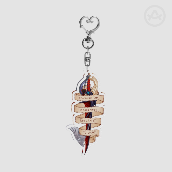 KH Riku Way to Dawn Keyblade Quote Keychain