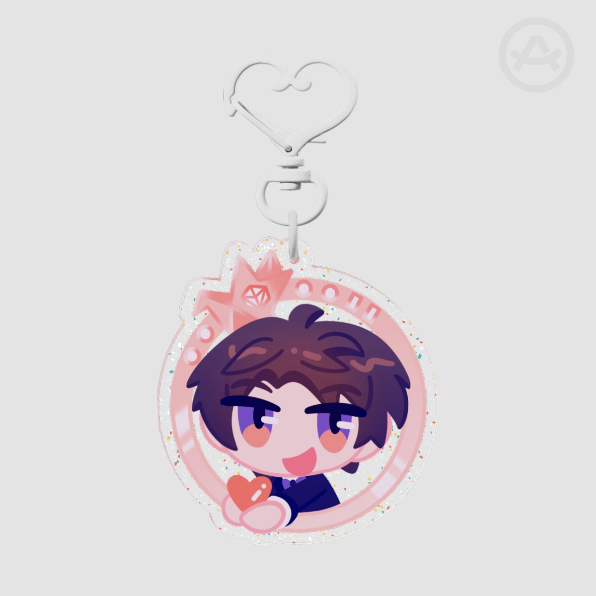 Caleb - glitter acrylic keychain