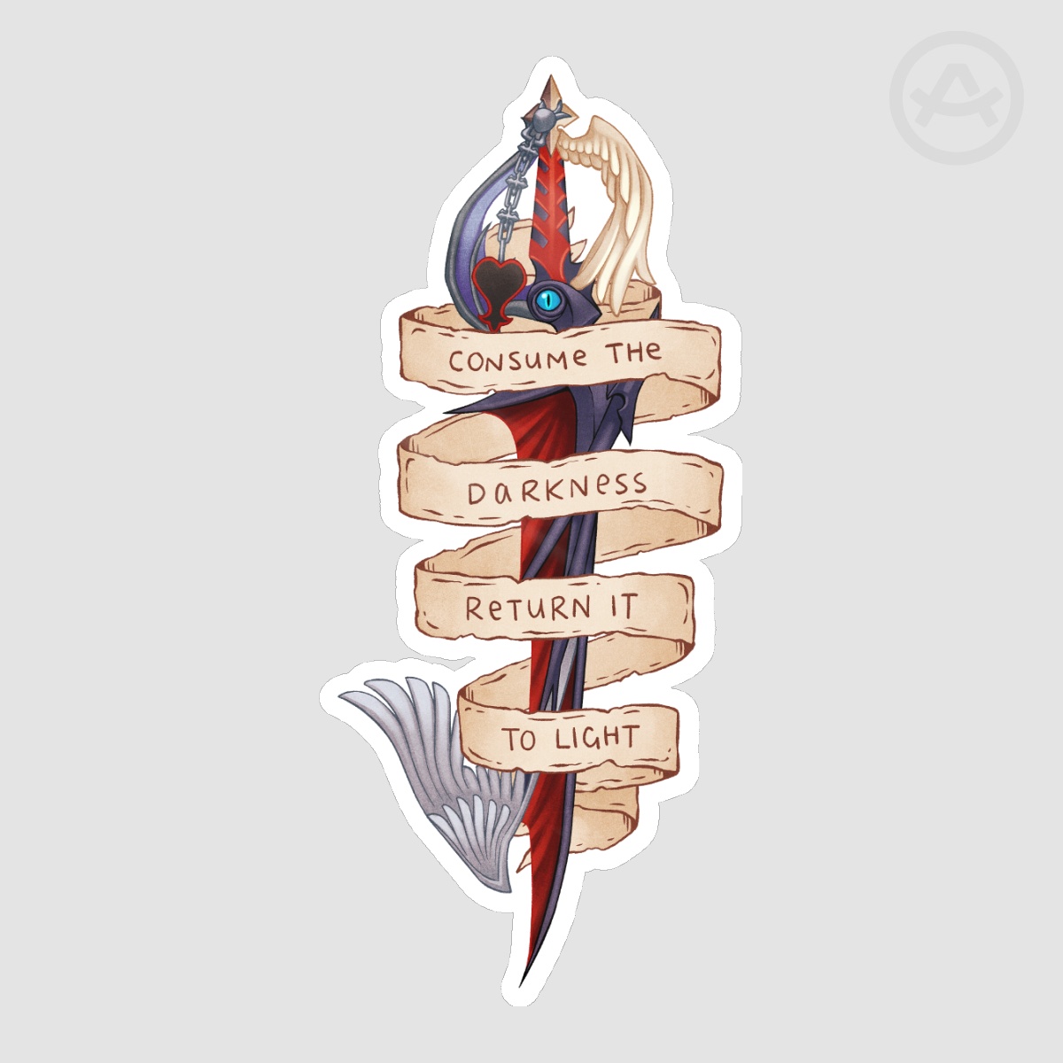 KH Riku Way to Dawn Keyblade Quote Sticker