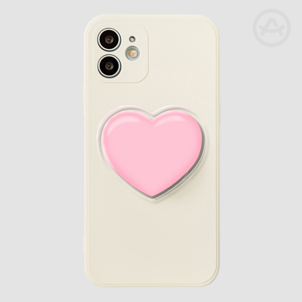 Glossie Heart Acrylic Phone Holder - 1.96"(50mm), Clear
