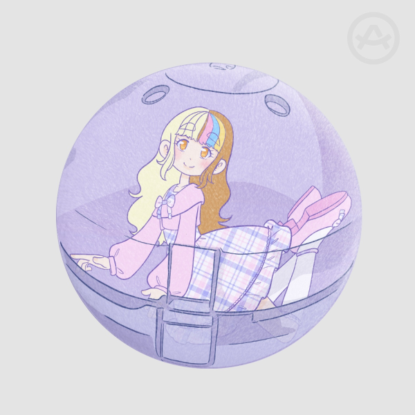 Gachapon Galaco Pink Plaid Plush Badge