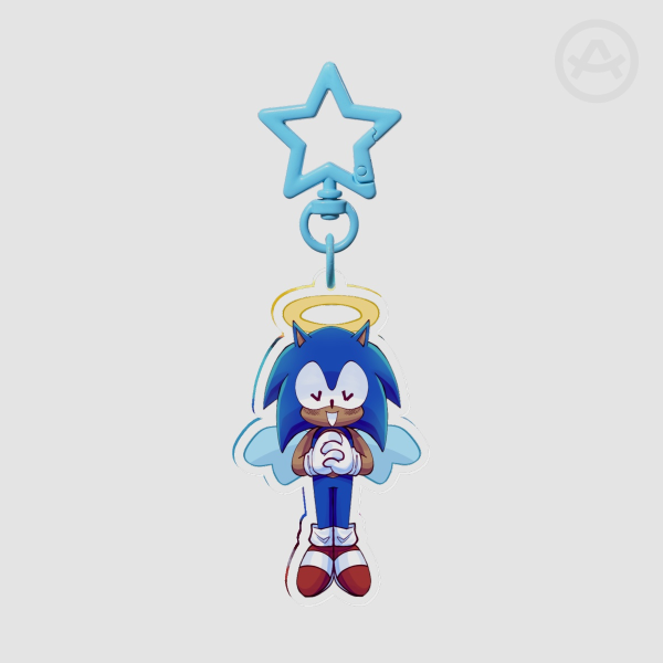 Angel Sonic the Hedgehog acrylic keychain!
