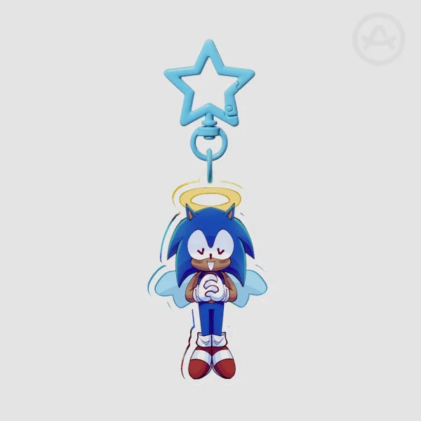 Angel Sonic the Hedgehog acrylic keychain!