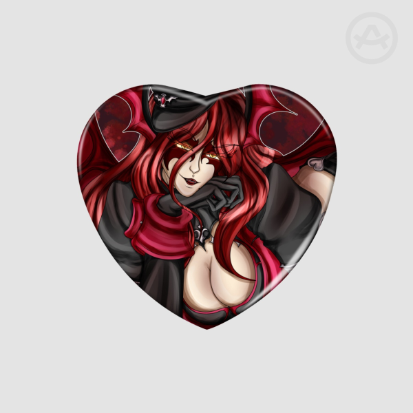 Vamp Fatale Heart Shape Holographic Badges