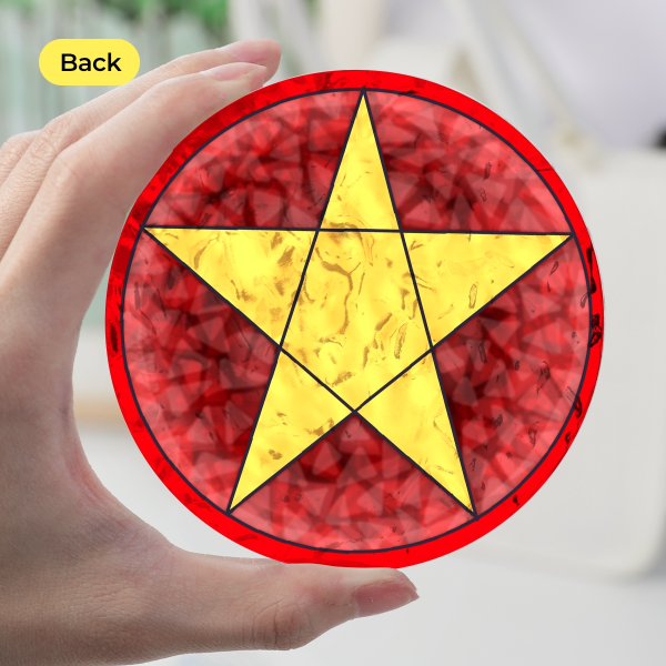 Ruby pentacle coaster