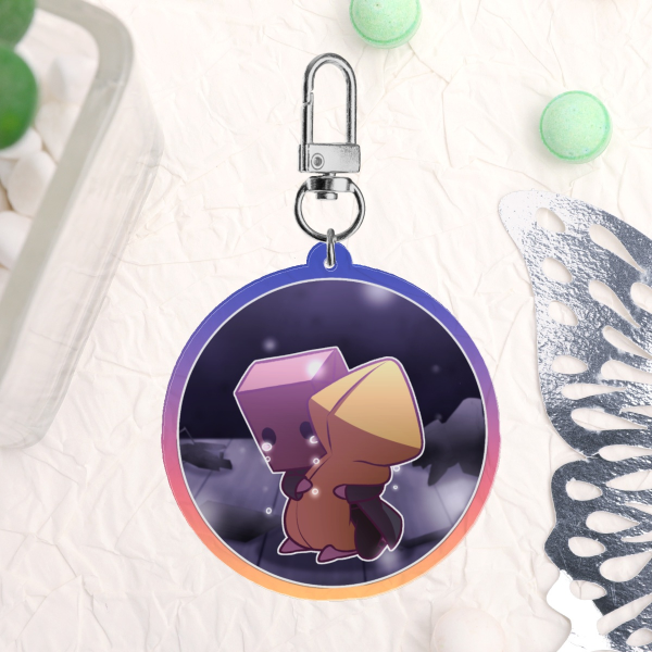Mono and Six Hug Keychain