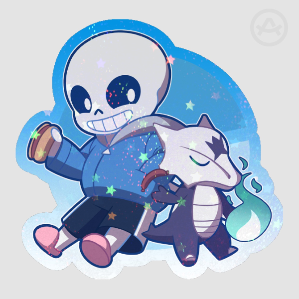 Sans and Alolan Marowak Sticker