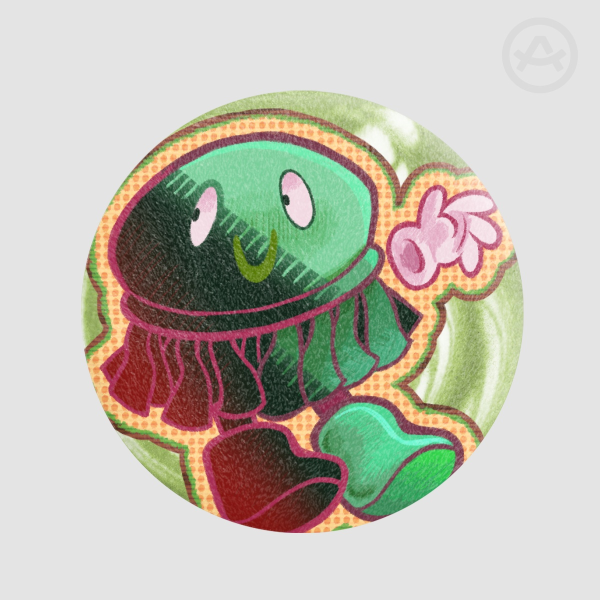 Jade the Jellyfish Plush Badge KinitoPET