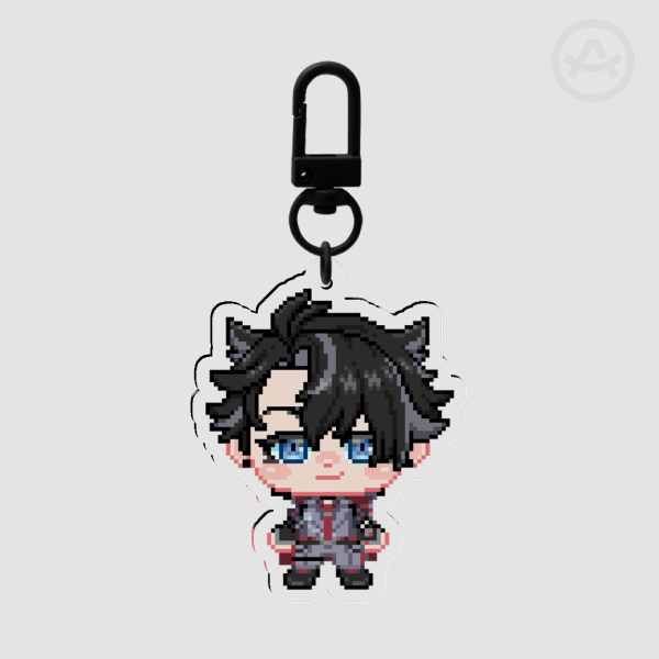 Pixel Chibi Wriothesley - Genshin Impact Acrylic Keychain