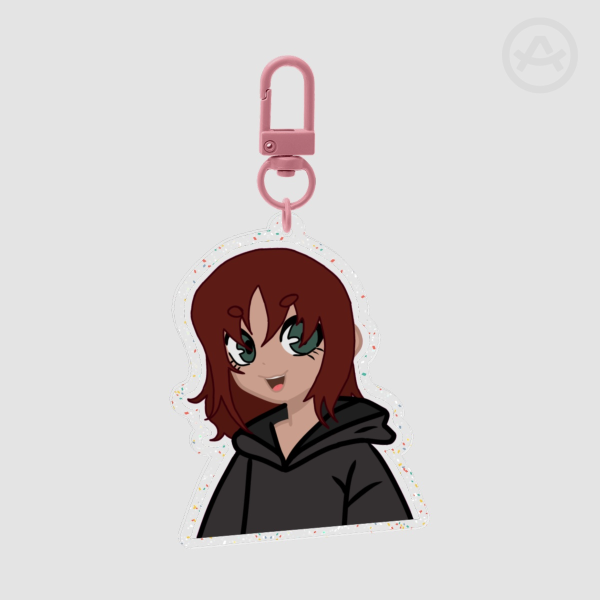 Glitter Acrylic Ashplayzz2023 keychain 