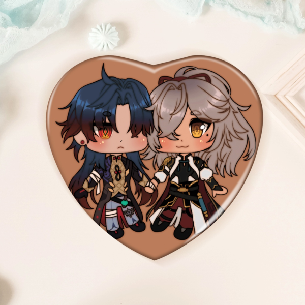 JingRen Heart Shape Holographic Badges