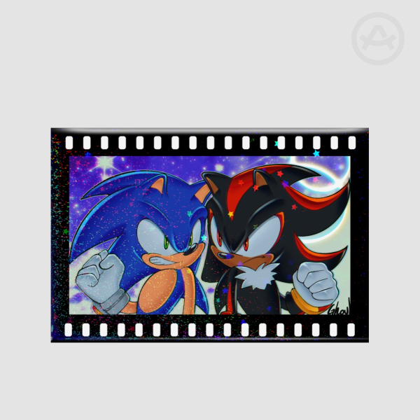 Sonic and shadow Right Angle Rectangular Badge