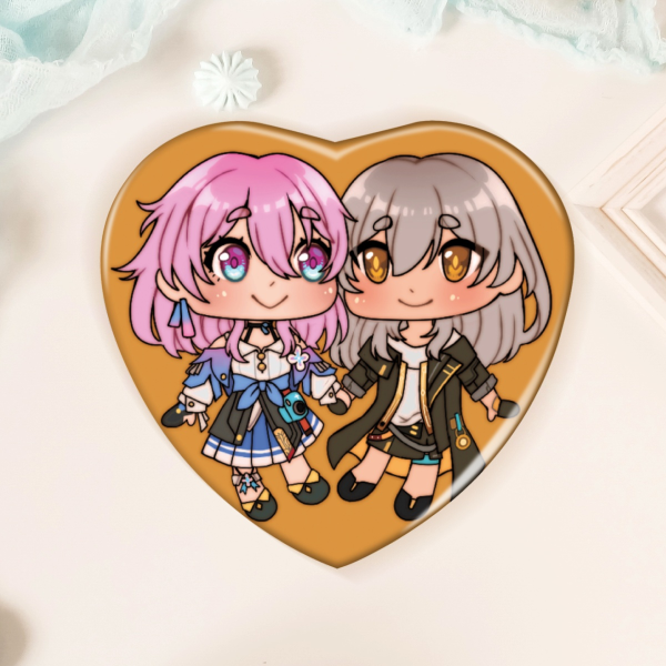 MarchStelle Heart Shape Holographic Badge