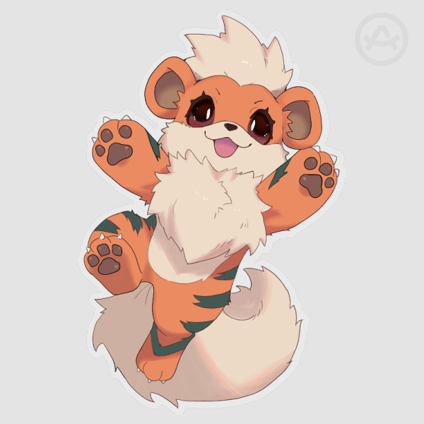 Growlithe Clear Vinyl Sticker