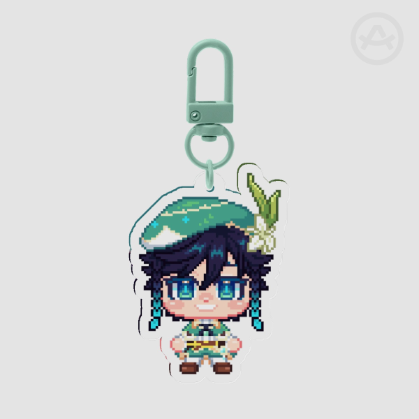 Pixel Chibi Venti - Genshin Impact Acrylic Keychain