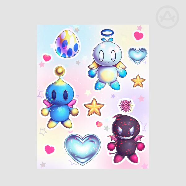 Chao Paper Stickers Sheet