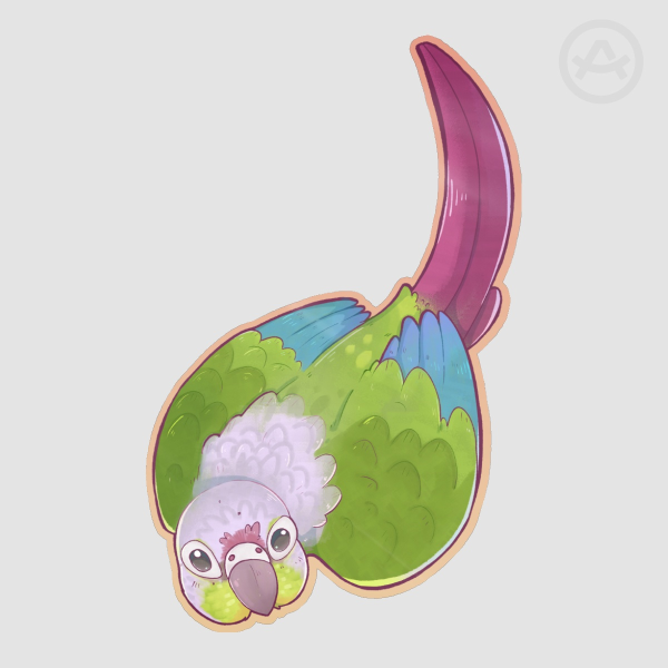 Cinnamon Sweetheart (Green Cheek Conure Sticker)