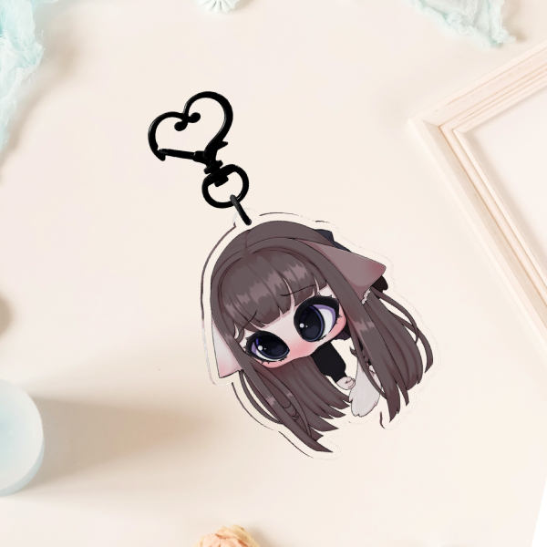 Pouty Mittens Keychain {Double sided}