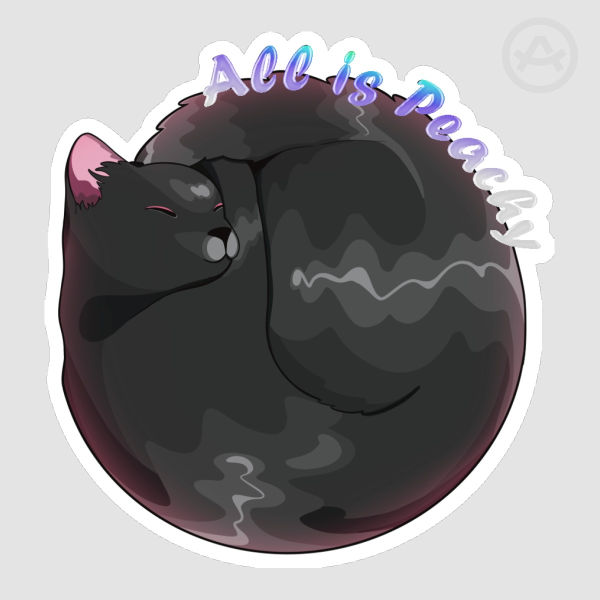 Sleeping Black Cat Pun Daily Affirmation Holographic Sticker