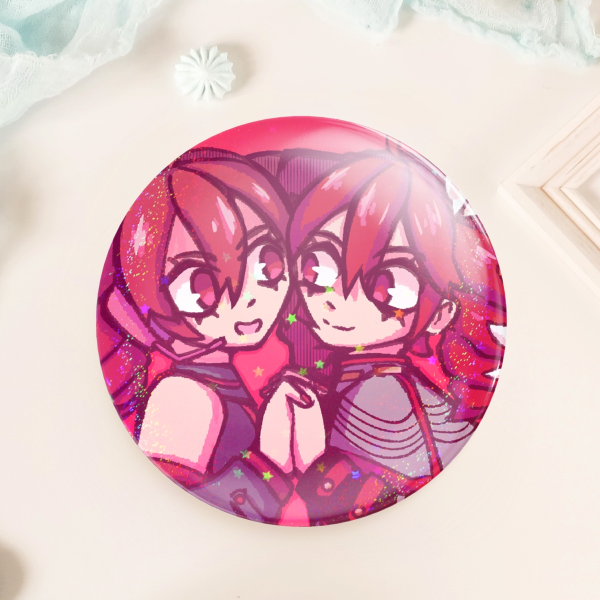 Tetwo Button Pin [HOLO]