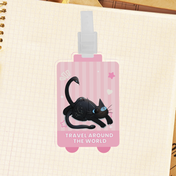 Pink Autonoe Void Kitty Luggage Tag