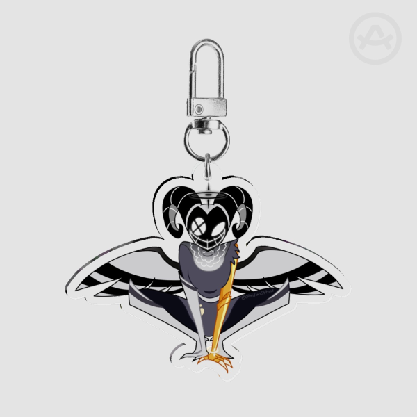 Lute Perched Doublesided Acrylic Keychain