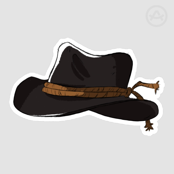 Arthur Morgan's hat Matte sticker
