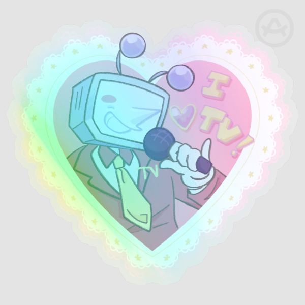 I Heart TV Tenna Sticker