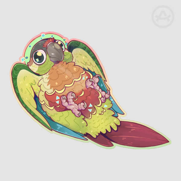 Yellow-sided Flipper (Conure Sticker)