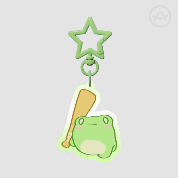 Frog With Bat Acrylic Keychain