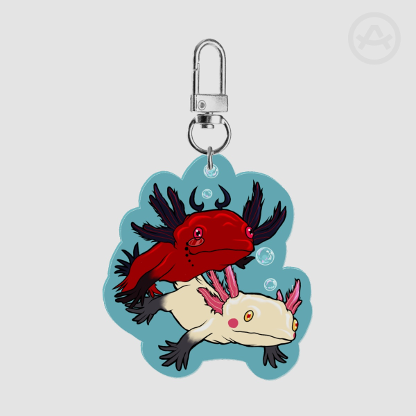 Radioapple Axolotls Full Bleed Acrylic Keychain