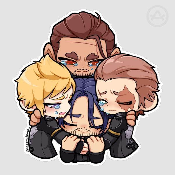 [ FFXV ] Chocobro Hugs Older Ver. Sticker