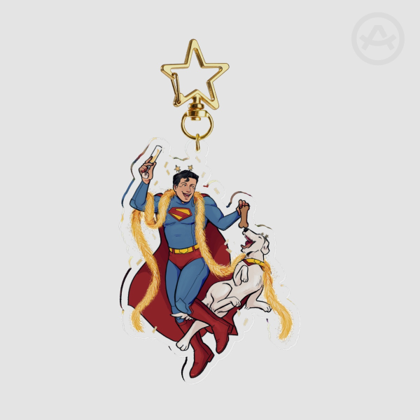 Superman and Krypto NYE Party Keychain